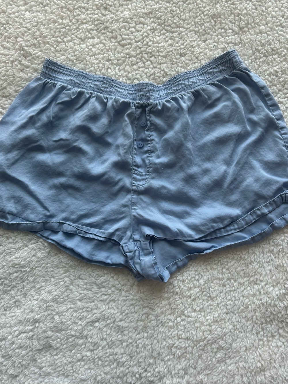 PINK Victoria's Secret Light Blue Button-Front Lounge Shorts